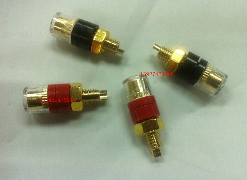 AV pure copper terminal 4MM banana socket tail socket Audio audio socket Transparent terminal crystal wiring