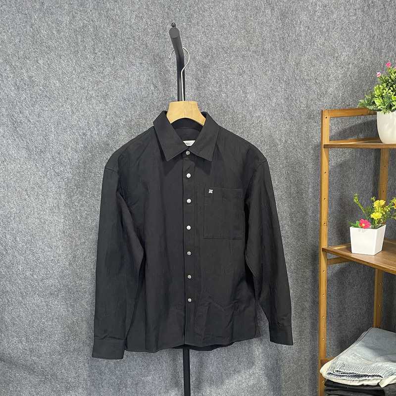 【Card】Men's Spring and Autumn Fashion Textured Long-Sleeve Shirt, Casual Commuter Turn-Down Collar Thin Jacket, Same Style as in the Mall 1466