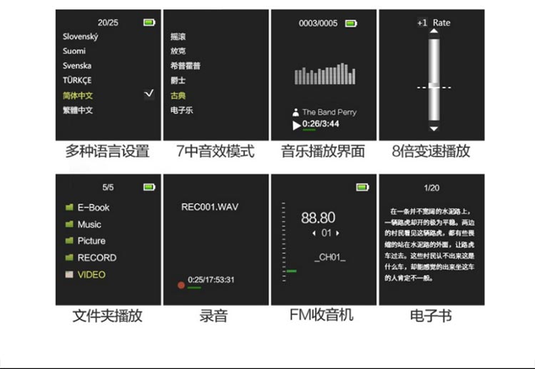 Học sinh ngoại ngữ mp4 Máy nghe nhạc mp3 tiếng Anh Thẻ mp4 Màn hình hiển thị lời bài hát Sách điện tử - Trình phát TV thông minh 	củ thu phát wifi