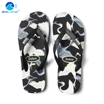 Cover waves mens flip-flops wearing thick bottom Sandals sandals men Chinese White Crane sandals trend