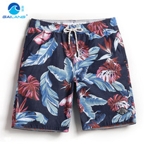 Gailang seaside beach pants men loose size casual shorts blended washed printed five-point pants