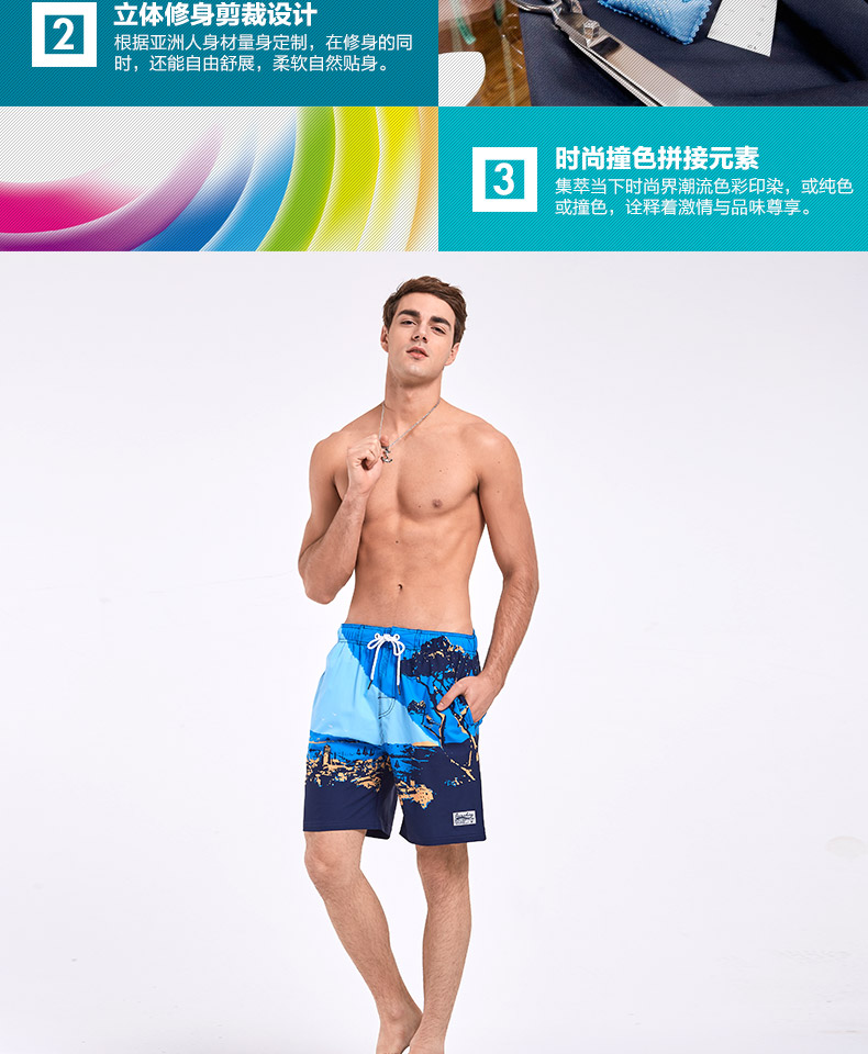 Quần lửng ống rộng bốn mặt co giãn nhanh quần đi biển quần nam nhanh khô rộng quần short cỡ lớn năm quần với quần lót lót 	quần đi biển giá sỉ	