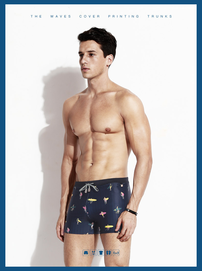 Che sóng chống mite mùa hè bên bờ biển kỳ nghỉ đồ bơi nam thời trang in boxer bơi thân áo tắm nam - Nam bơi đầm quần bơi nam boxer