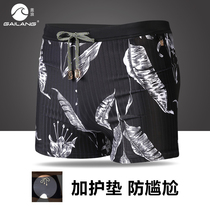 Loose flat corner hot spring swimming trunks mens swimwear beach pants anti-embarrassing swimming trunks flat corner mens swimming trunks
