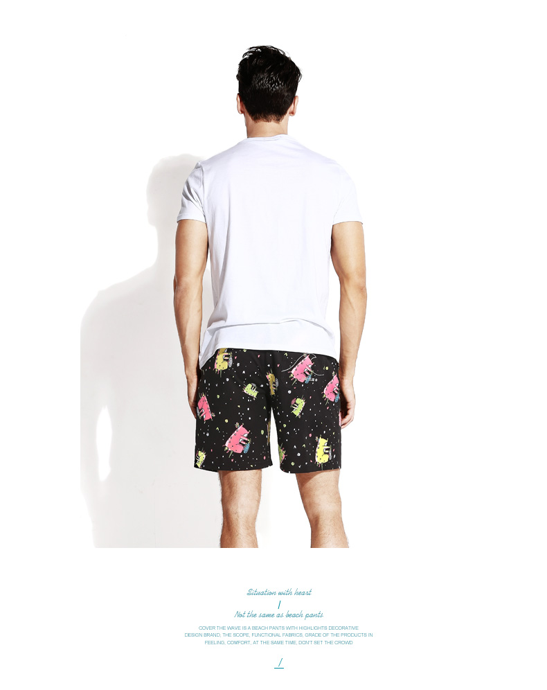 Gailang in quần đi biển cho nam quần nhanh khô, kỳ nghỉ bên bờ biển, năm điểm, quần short, suối nước nóng, quần bơi - Quần bãi biển quần đôi đi biển