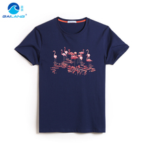 Cover waves summer New Tide Chinese style retro National style combed cotton half sleeve printing short sleeve T-shirt men loose