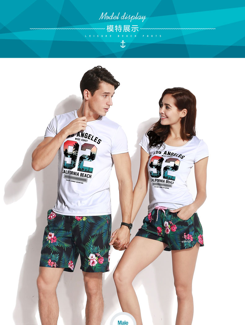 Cặp vợ chồng Gailang Thái cỡ lớn đi biển quần dài nam rộng nhanh khô bên bờ biển boxer quần short suối nước nóng nữ triều - Quần bãi biển 	các loại quần đi biển	