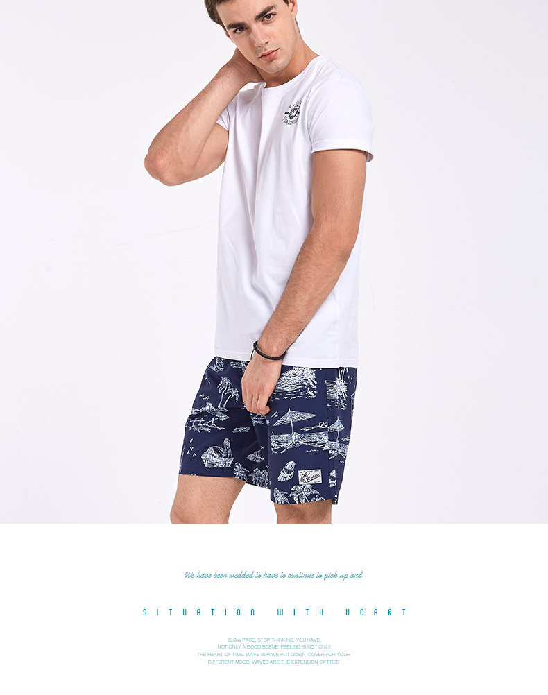 Quần short nam Gailang mùa hè phong cách mới nam thanh niên lỏng thắt lưng quần thể thao đi biển nhanh khô quần rộng kích thước lớn quần áo gia đình đi biển