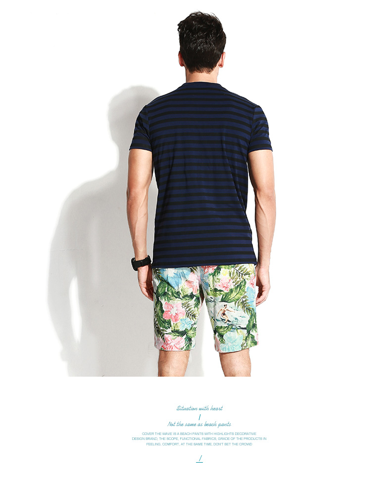 Gailang Holiday Beach Quần nam Slim Slim Quần short thông thường Dầu sơn In quần Quần Quần short nam - Quần bãi biển 	quần đi biển cho nam đẹp	
