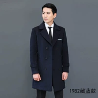 AL Высококачественный двухбортный темно-синий мужчина утолщен