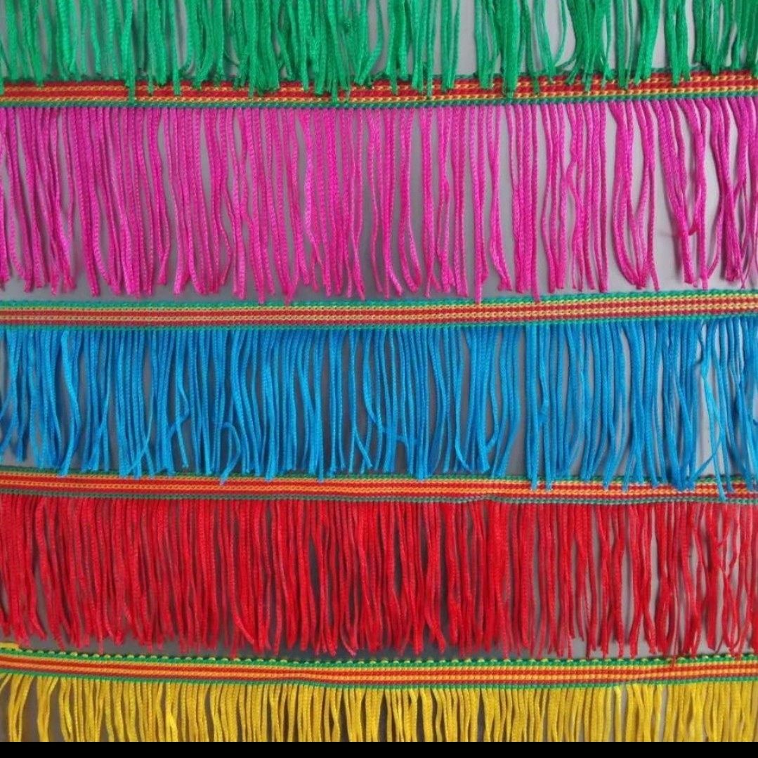 60 meters 6 cm yellow beard green side row beard row five color tassel accessories net beard tassel net ear