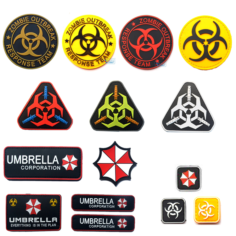 Biochemical Crisis Series Protection Umbrella Night Light PVC Free Drop Glue Magic Sticker Badge Ambrera Gaming Arm Badge