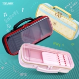 Прозрачный вместительный и большой пенал с бантиком для школьников