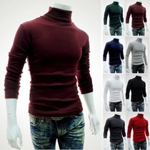 Turtleneck sweater Men sweater Long sleeve T-shirt Solid color brushed base shirt men sweater Pullovers