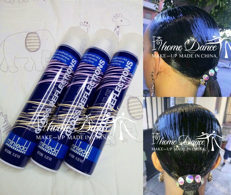 Professional Modern Dance Latin Hair Black Head Partner Style Latin Dance Hair Bright Oil