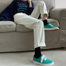 Straight wide leg pants autumn 2021 New Korean version of loose Joker high waist thin jeans female students pants tide