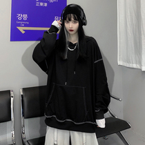2021 new spring and autumn Korean version of ins Harajuku lazy wind loose fried street lovers long sleeve hoodie women tide