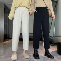Rice White Hairy Pants Children Spring 80% Small Subspring Clothing Thickened Loose Display Slim Casual Harun Pants Grandma Pants