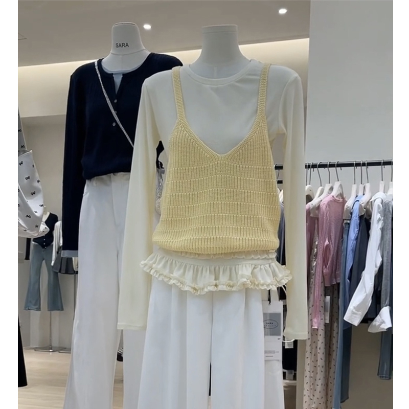 Sleeveless Knitted Camisole for Women in Spring and Summer, Stylish and Age-Reducing, Vest for Layering, Slimming Outerwear