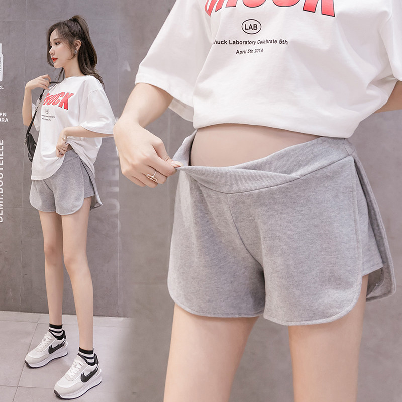 Pregnant women's shorts summer outer wear thin section low waist support belly loose inner pants summer pajamas women's pregnant women's pants tide