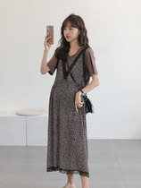 Retro French style ~ trendy gestational dress for summer clothing fashion suit women Crushed Flowers Snowspun Vest Dress two sets of dress