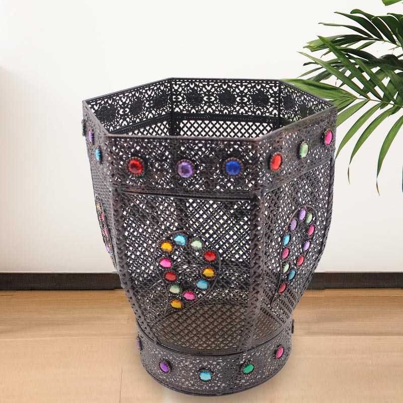 Household trash can American retro creative personality desktop storage Living room Bedroom Nordic ins handmade lidless tube