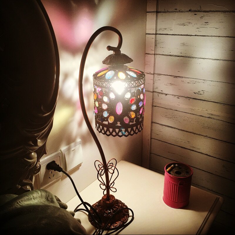 Inglén Coffee Retro Decorative Table Lamp Nordic Iron Art Doing Old Industrial Dining Room Light Bar Headboard Table Lamp