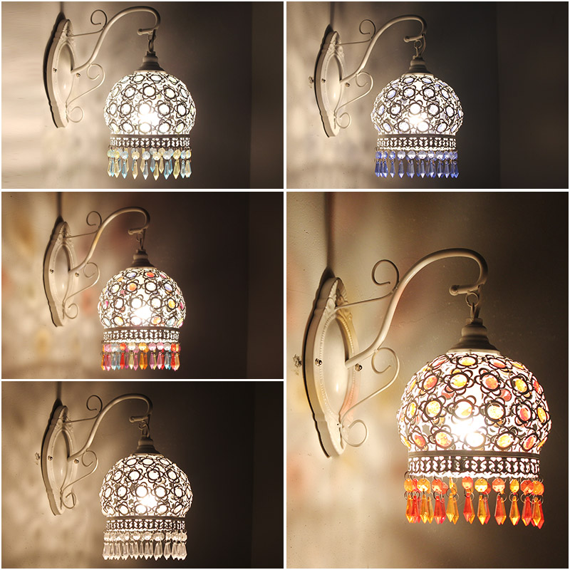 Nordic minimalist loft creative study living room warm bedroom bedside macaron candy wall lamp aisle corridor lamp