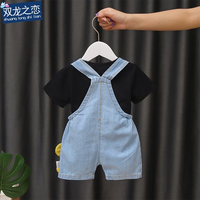Bộ địu em bé mùa hè 2020 new 0-1-3 tuổi áo thun trẻ em quần jean quần áo trẻ em mùa hè - Quần jean