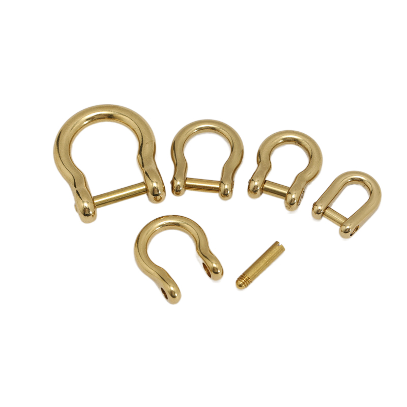 Japanese-Style Pure Copper Horseshoe Buckle Detachable Bag DIY Accessory Brass Unisex Car Keychain Pendant