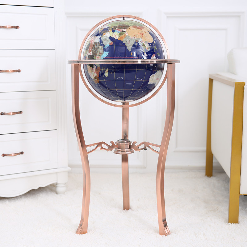 Zhicheng floor-to-ceiling large topaz globe Office decoration European-style living room home craft opening gift