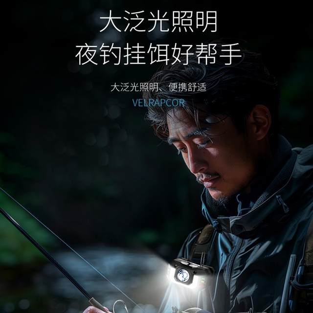 Smiling Shark Outdoor Ultra-Long Battery Life Night Fishing Headlamp with Gesture Sensing, Super Bright Spotlight with Hanging Buckle, Mountaineering and Adventure Equipment