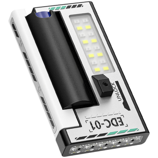 Strong light EDC magnetic work light, strong magnetic LED car repair flashlight, convenient outdoor emergency flashing red and blue