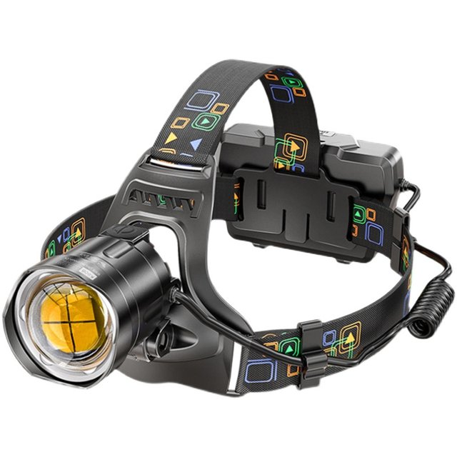 Led Headlamp with Strong Light, USB Charging, Ultra-Bright, Special for Fishing, P100 Head-Mounted, Ultra-Long Battery Life, P90 Lighting 18650