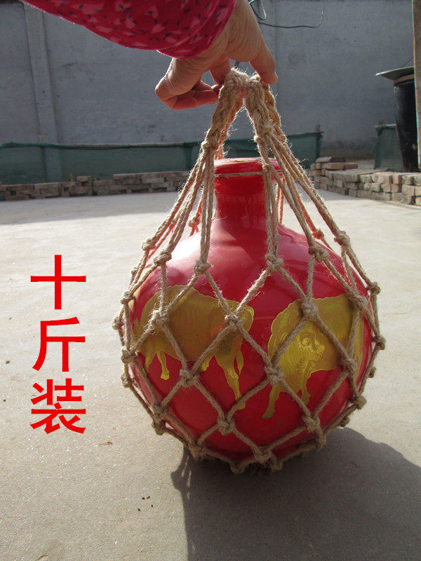 Wine Net Pocket Hemp Rope Net Pocket Wine SON HAND ROPE WINE VAT CARRYING TOOLS 10 CATTY OF WINE FOR WINE-TO-HAND ROPE