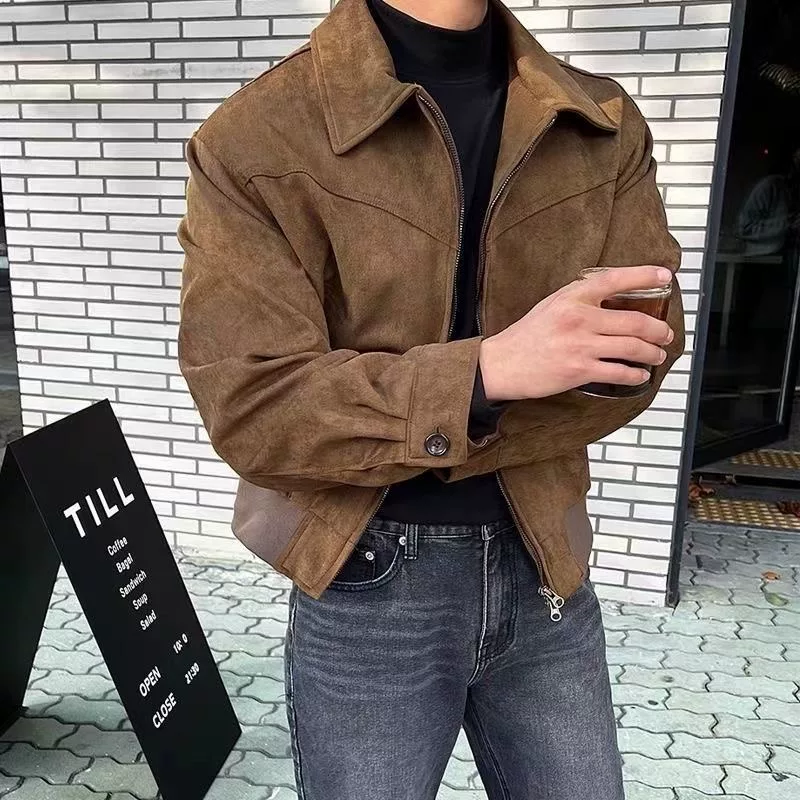 retro warm demi-season short velvet jacket, high-quality style, American style