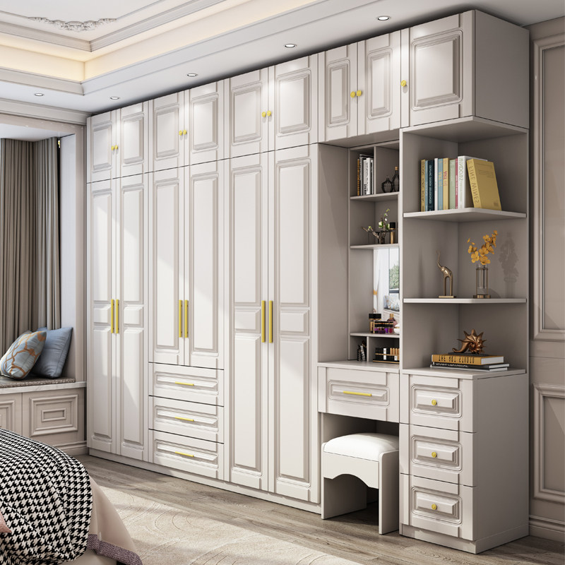 Wardrobe Modern minimalist with makeup desk rental room Home Bedrooms White flat open door containing portfolio Economy Type of cabinet