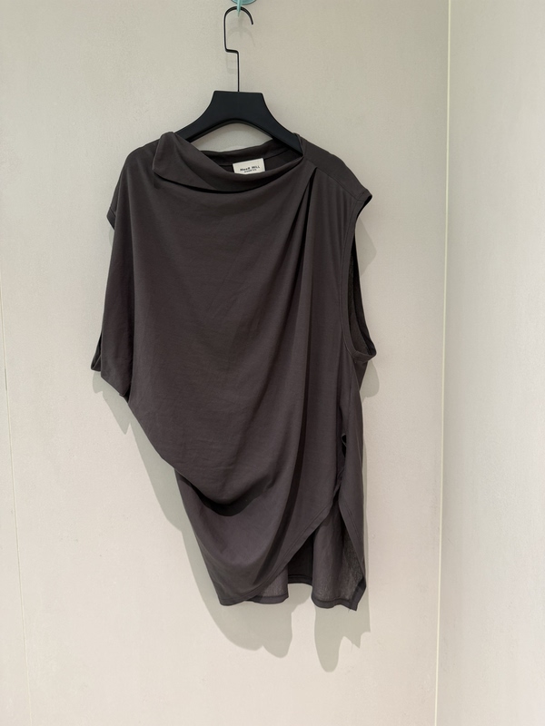 Correct Version ~ Buyer's Store American-Style Fashionable Dann Irregular Design Thin Summer Breathable Casual Solid Color T-Shirt