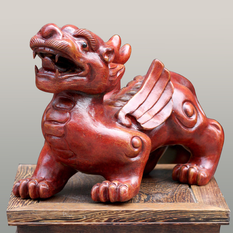 Jingdezhen violet arenaceous animal skins mound the mythical wild animal in the feng shui town house to ward off bad luck, rich ancient frame mesa sitting room of Chinese style furnishing articles