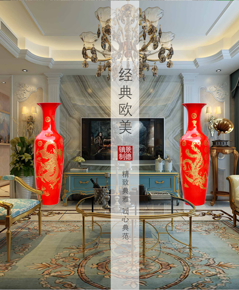 Jingdezhen ceramics in extremely good fortune figure of large vases, flower arrangement ornaments home sitting room the hotel Chinese style furnishing articles