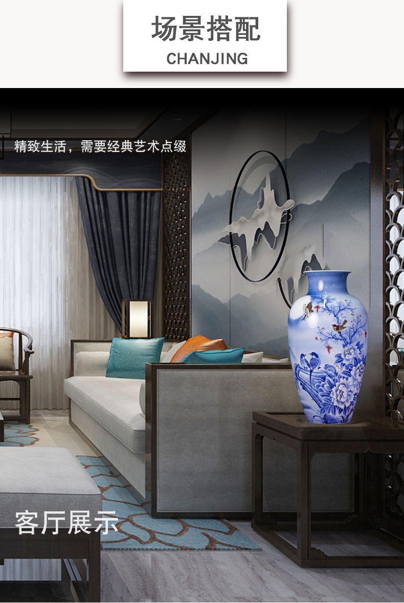 Jingdezhen ceramics masters hand - made flowers under the glaze painting of flowers and flower vase household porch mesa furnishing articles