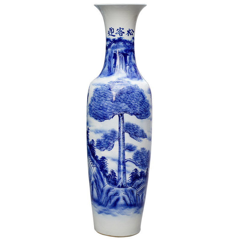 Jingdezhen ceramics hand - made guest - the greeting pine of large vases, sitting room of Chinese style household furnishing articles hotel opening gifts