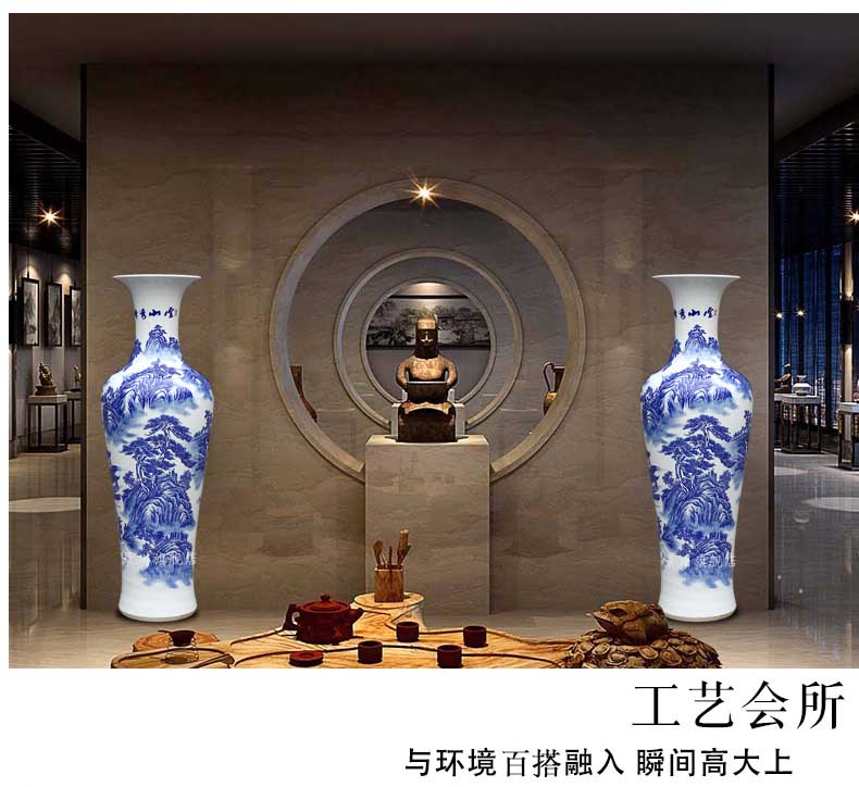 Jingdezhen ceramic hand - made yunshan xiufeng figure of large vases, sitting room of Chinese style household furnishing articles office accessories