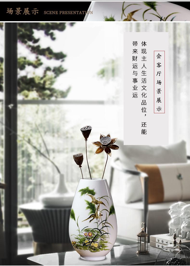 Floret bottle of jingdezhen ceramics porcelain home decoration flower arranging new Chinese style living room TV cabinet handicraft furnishing articles