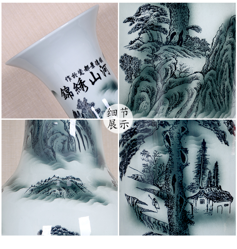 Jingdezhen chinaware bottle of archaize splendid sunvo large blue and white porcelain vase hotel furnishing articles sitting room adornment