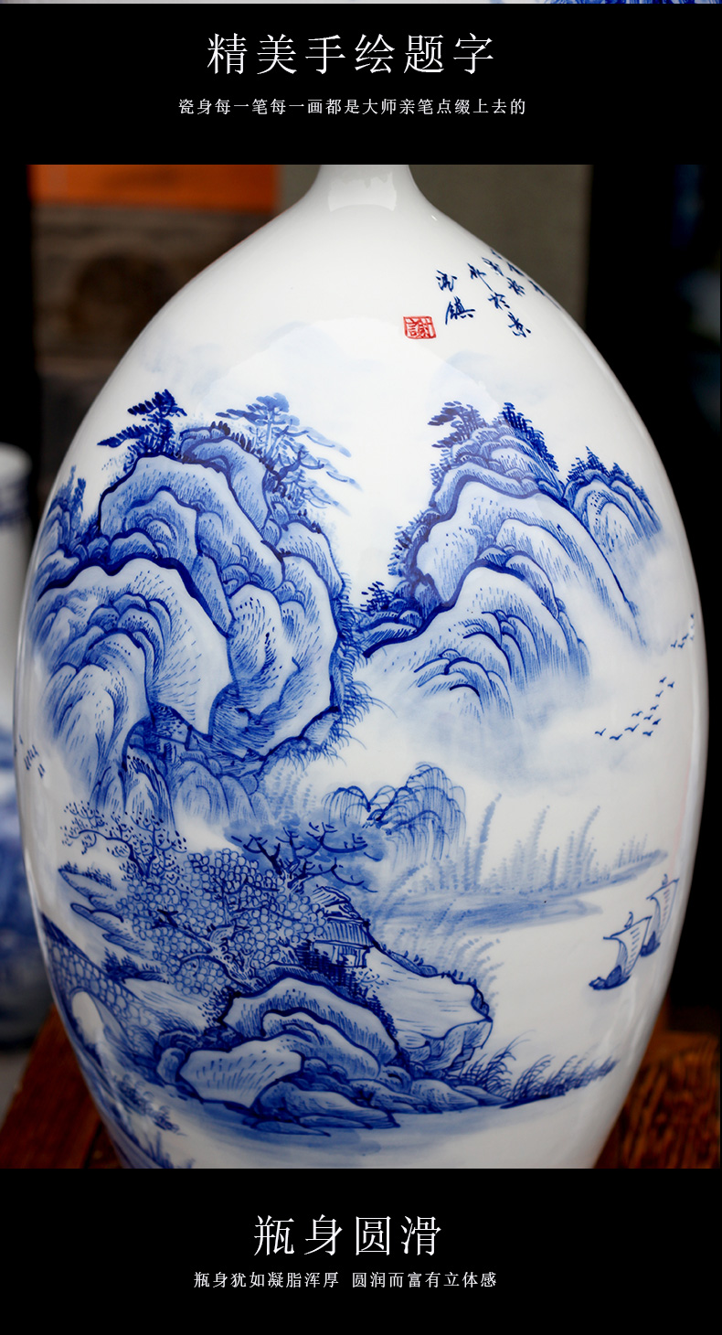 Jingdezhen ceramic hand - made somebody else vase in the mountains of modern household of Chinese style living room craft ornaments archaize furnishing articles