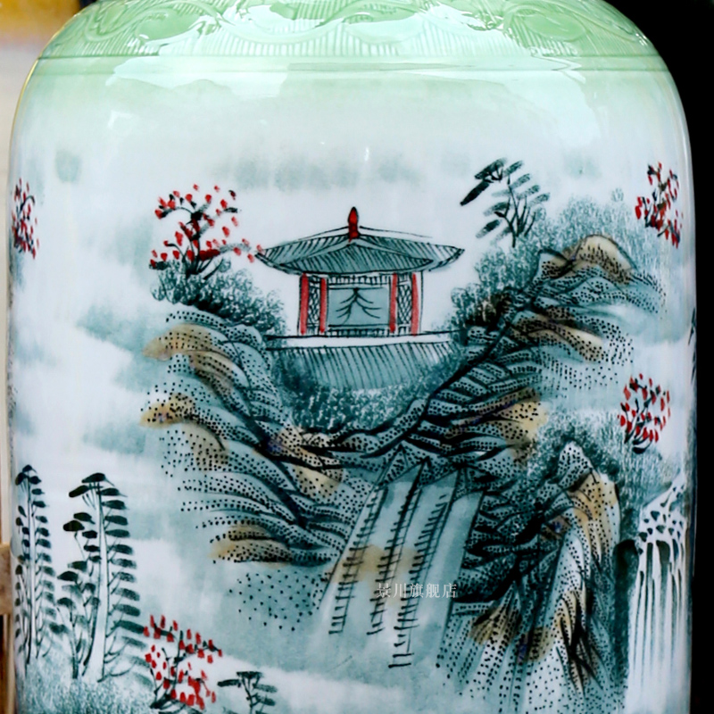 Jingdezhen ceramics hand - made color bright future of large vase sitting room hotel modern furnishing articles ornaments
