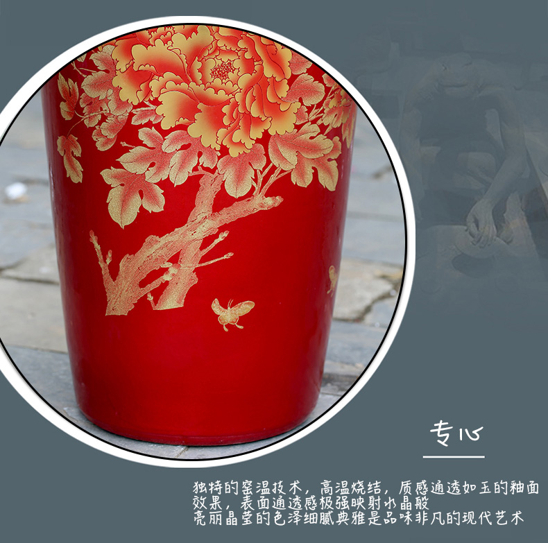 Jingdezhen ceramic crystal glaze sharply of large vase home sitting room place hotel accessories store hall