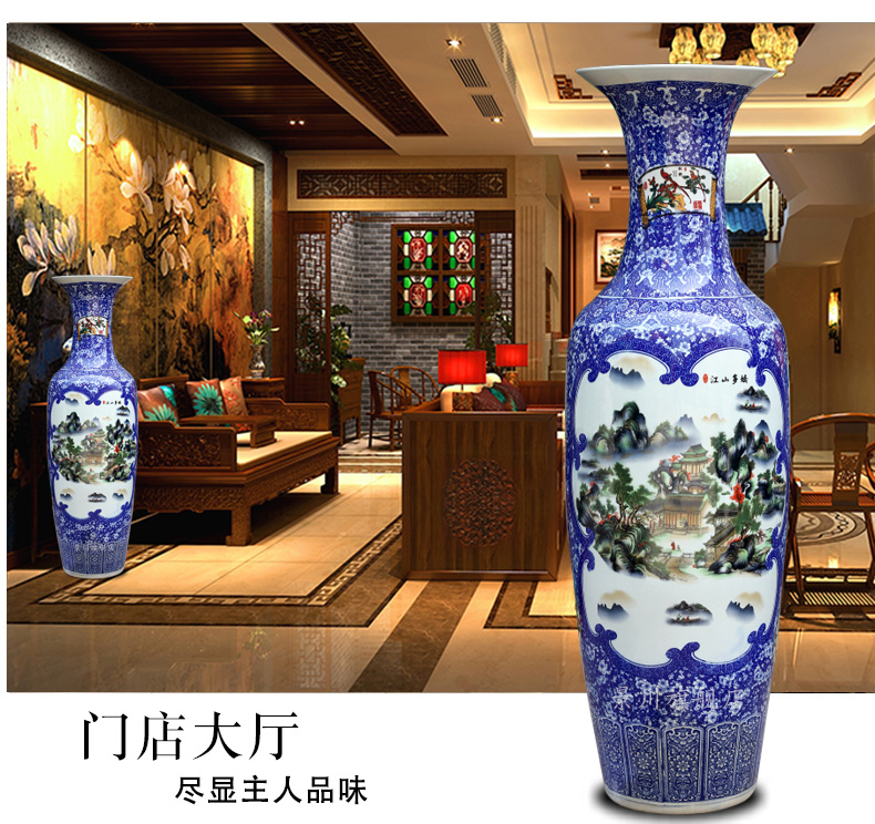 Jingdezhen ceramics jiangshan jiao more pastel sitting room of large vase household furnishing articles of modern Chinese arts and crafts