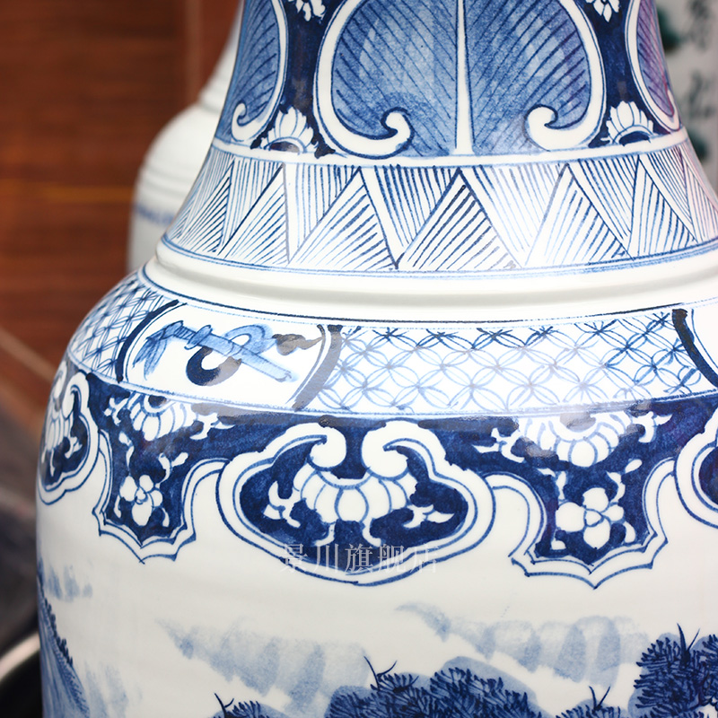 Jingdezhen blue and white porcelain antique hand - made ceramics vase splendid was the French hotel living room accessories furnishing articles